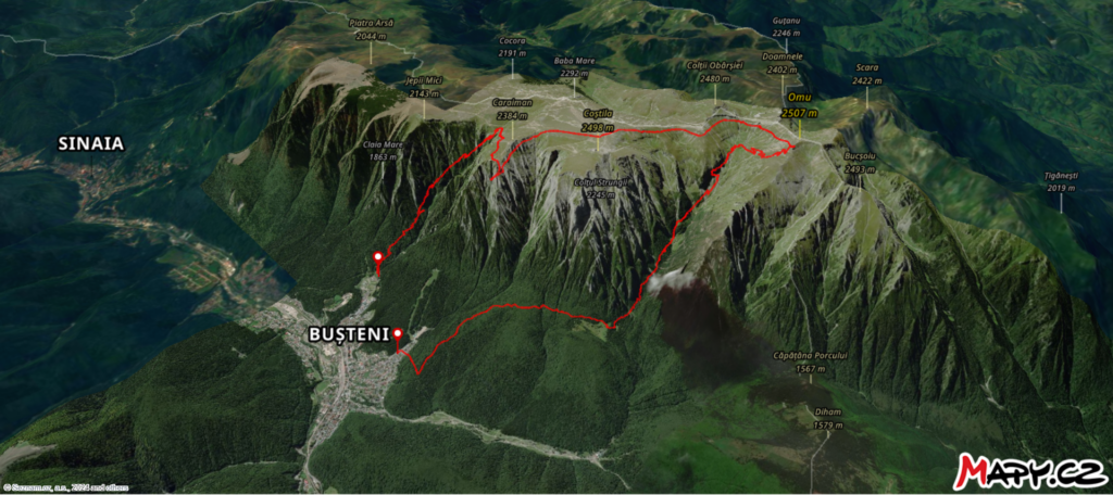 MY BUCEGI Busteni Jepii Mici Crucea Caraiman Vf Caraiman Vf Omu Valea Cerbului Poiana Costilei Busteni